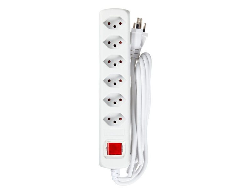 Multriprise blanche 6 embouts